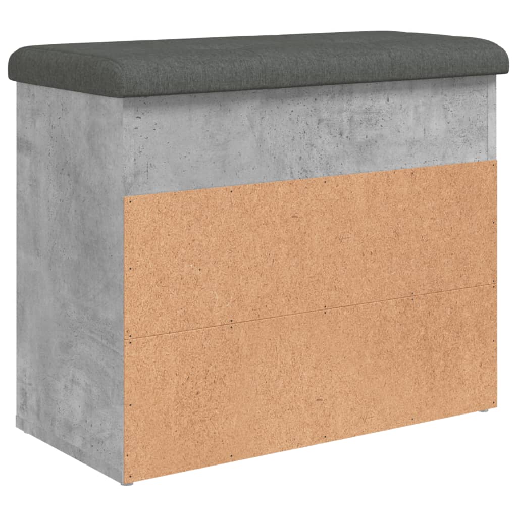 Schoenenbankje 62x32x50 cm bewerkt hout betongrijs is nu te koop bij PeponiXL, paradijselijk wonen!