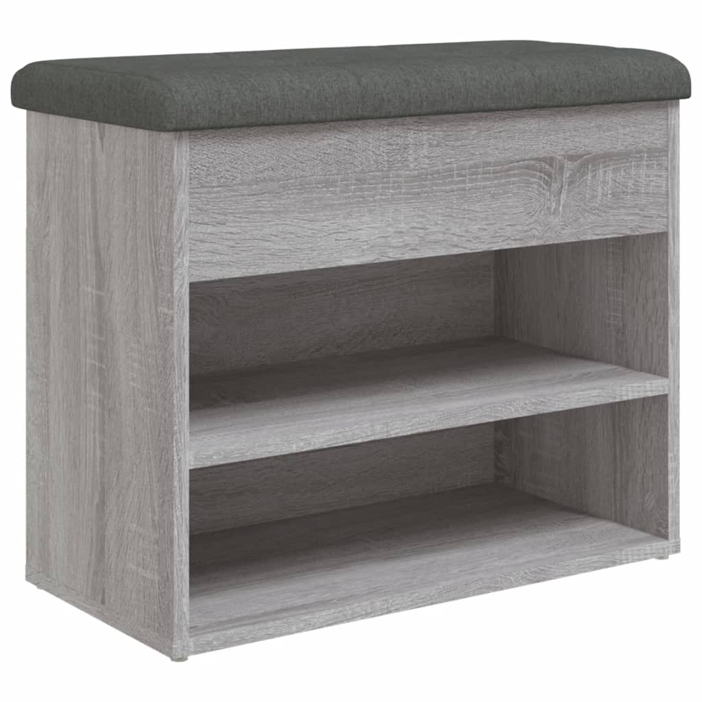 Schoenenbankje 62x32x50 cm bewerkt hout grijs sonoma is nu te koop bij PeponiXL, paradijselijk wonen!