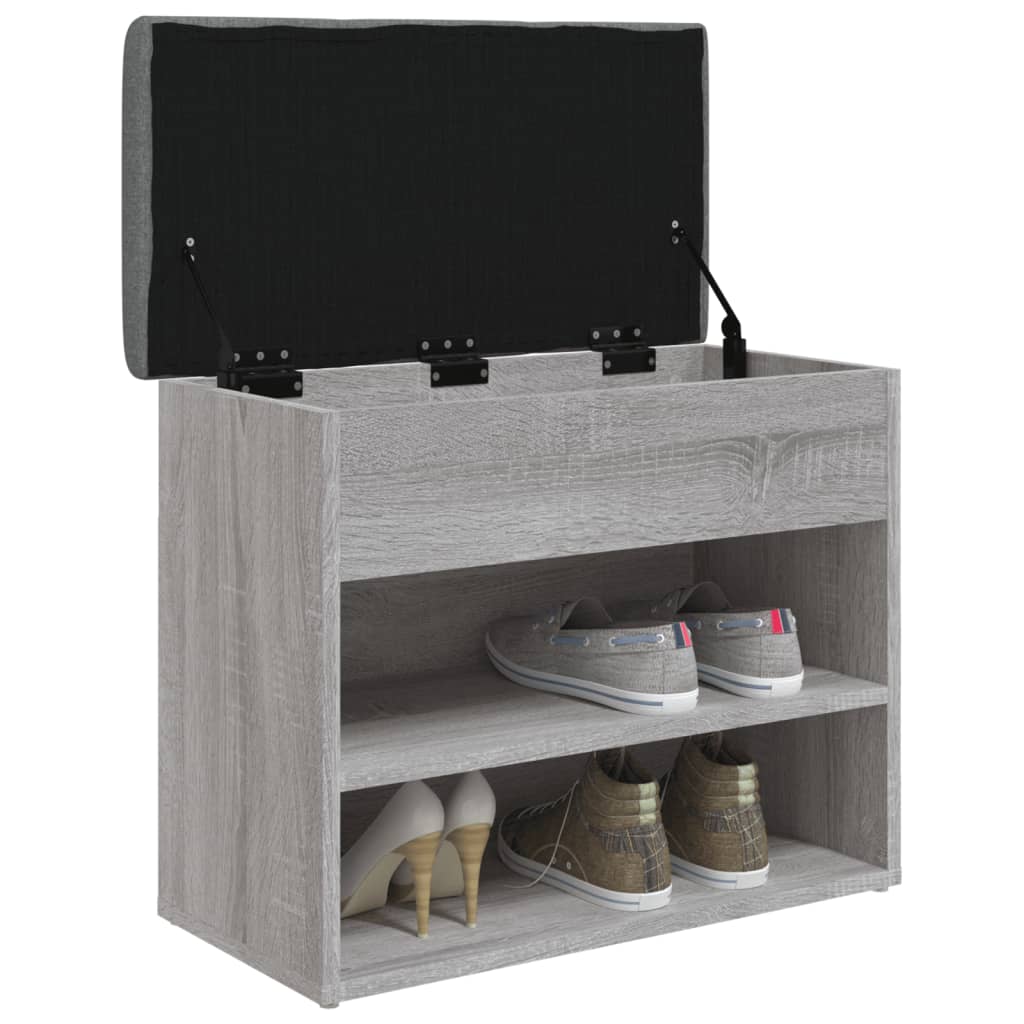 Schoenenbankje 62x32x50 cm bewerkt hout grijs sonoma is nu te koop bij PeponiXL, paradijselijk wonen!