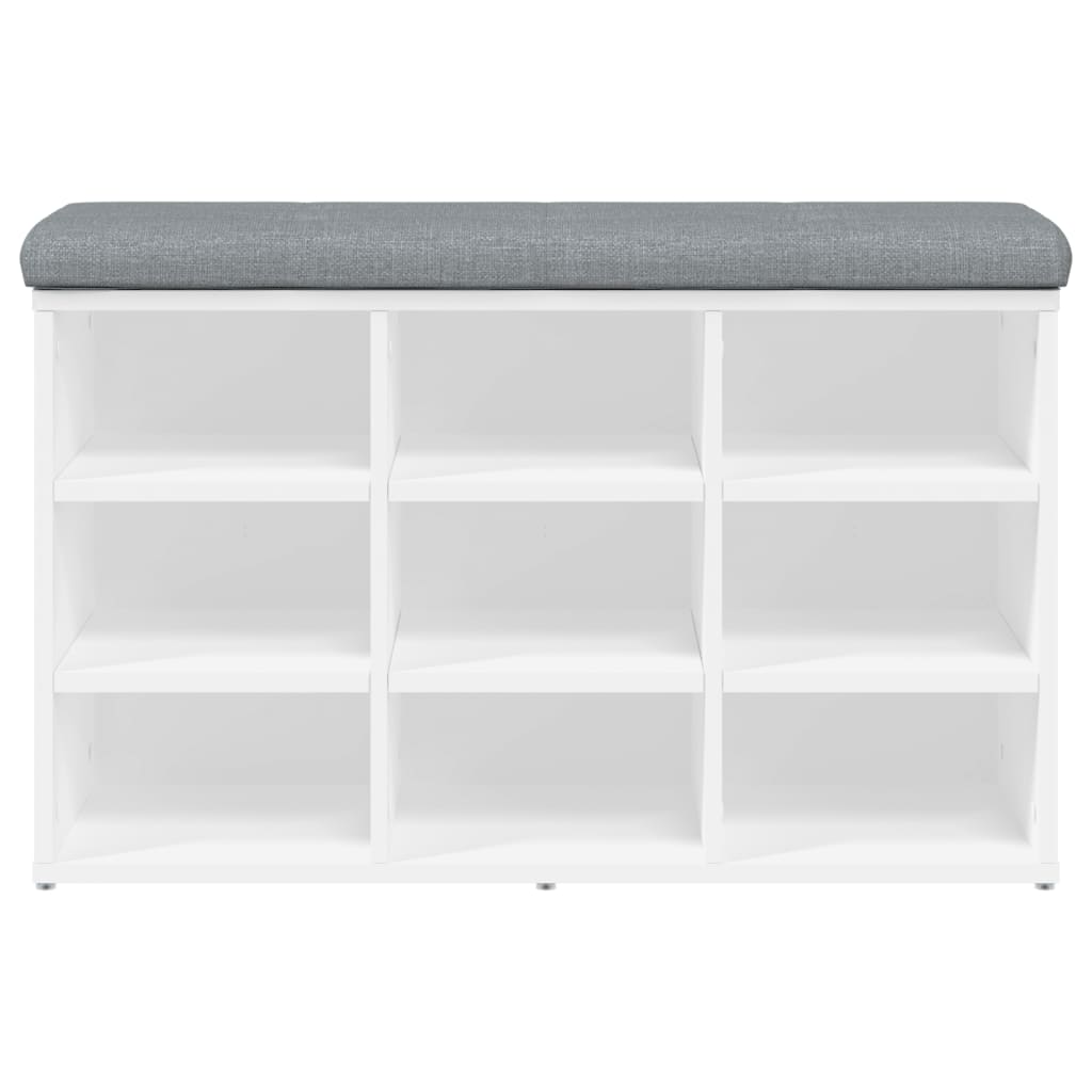 Schoenenbank Wit 82x32x50 cm Bewerkt Hout is nu te koop bij PeponiXL, paradijselijk wonen!