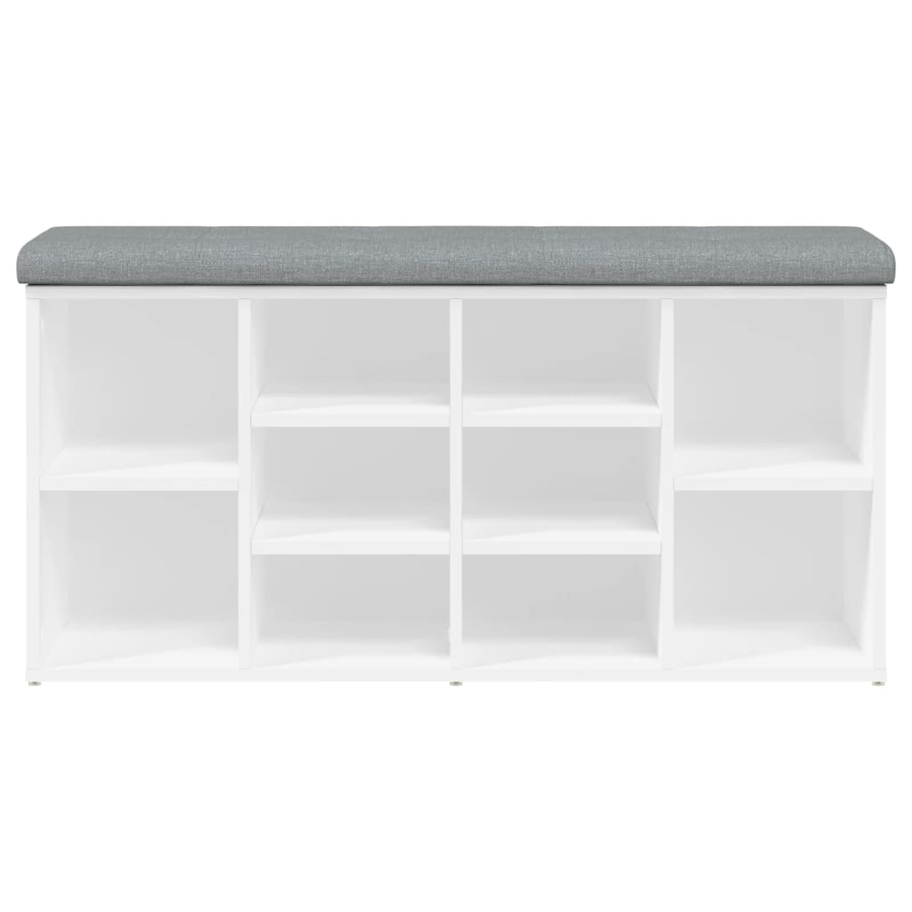 Schoenenbank Wit 102x32x50 cm Bewerkt Hout is nu te koop bij PeponiXL, paradijselijk wonen!
