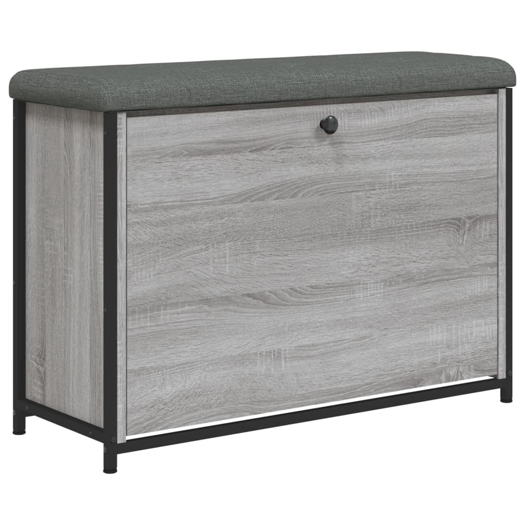 Schoenenbankje met klaplade 82x32x56 cm grijs sonoma eikenkleur is nu te koop bij PeponiXL, paradijselijk wonen!