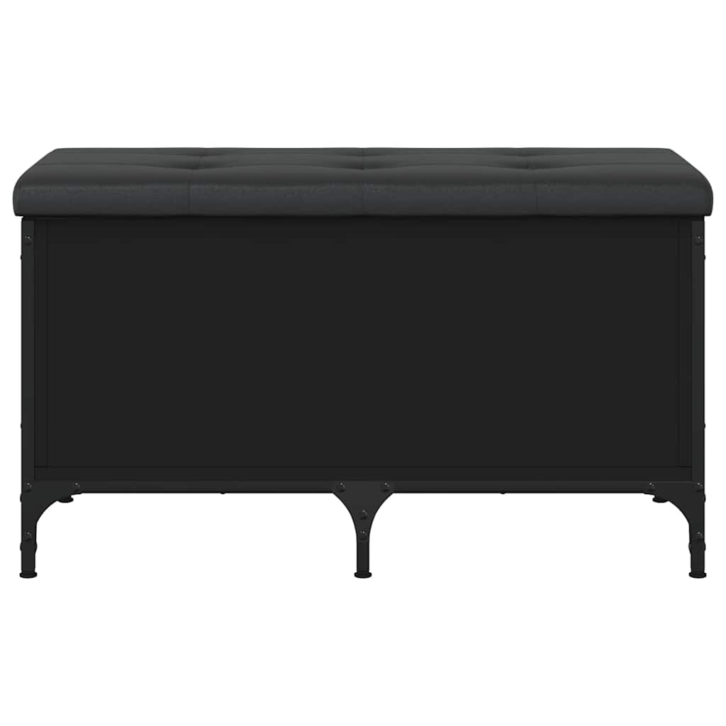 Opbergbankje 82x42x45 cm bewerkt hout zwart is nu te koop bij PeponiXL, paradijselijk wonen!