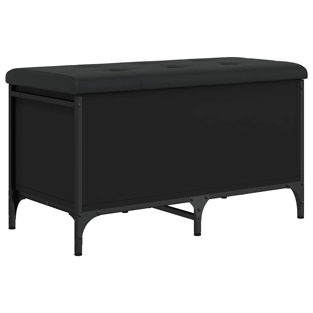 Opbergbankje 82x42x45 cm bewerkt hout zwart is nu te koop bij PeponiXL, paradijselijk wonen!