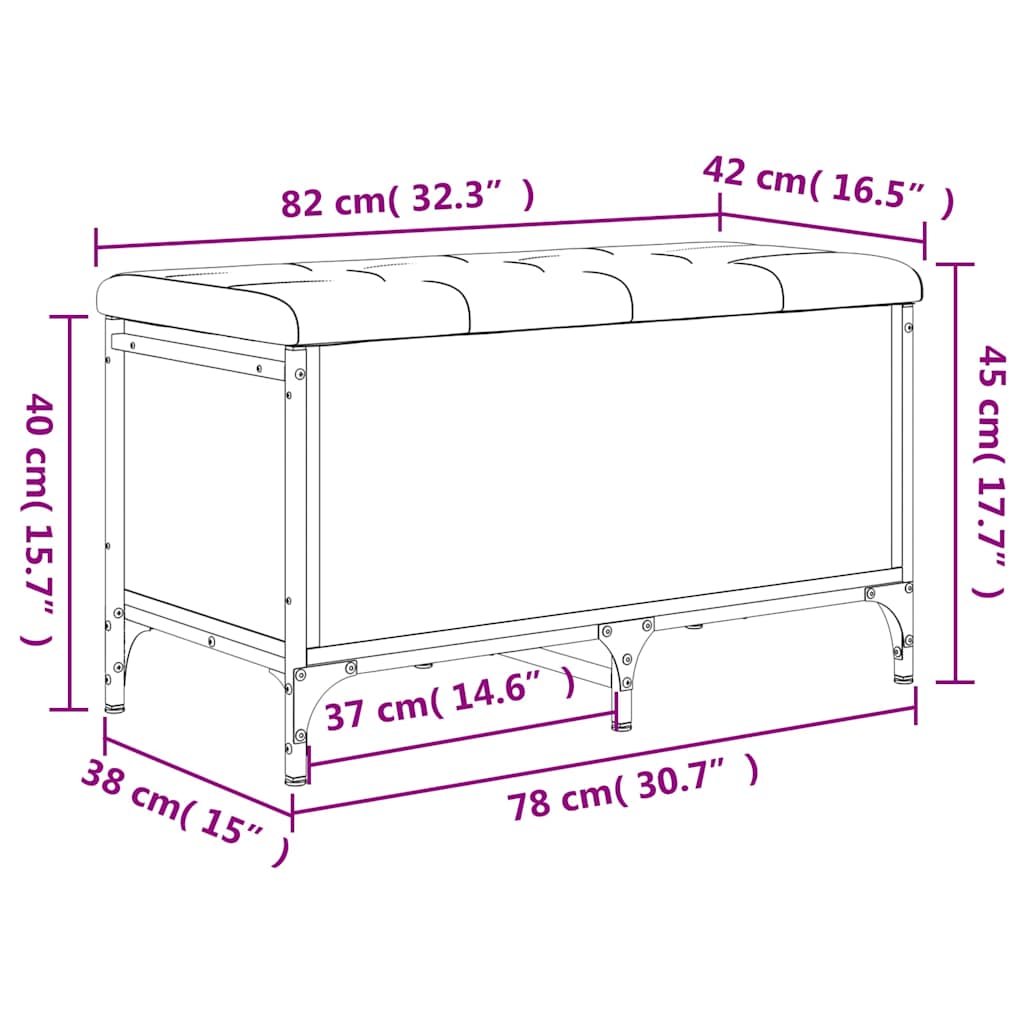 Opbergbankje 82x42x45 cm bewerkt hout zwart is nu te koop bij PeponiXL, paradijselijk wonen!