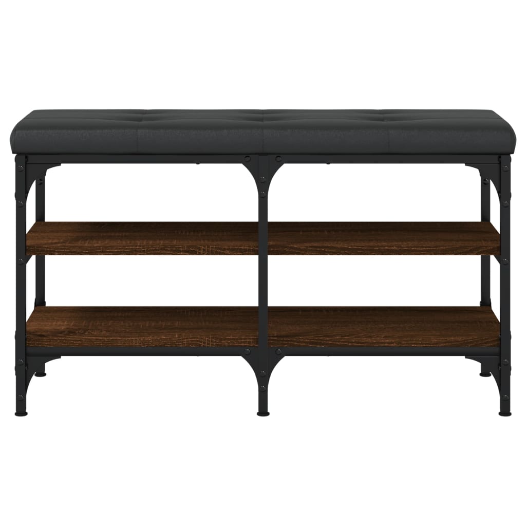 Schoenenbank 82x32x47 cm bewerkt hout bruin eikenkleur is nu te koop bij PeponiXL, paradijselijk wonen!