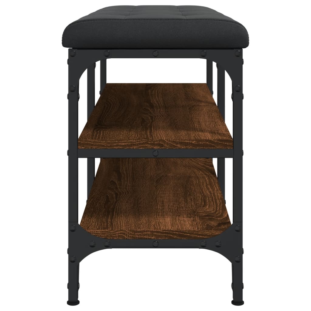 Schoenenbank 82x32x47 cm bewerkt hout bruin eikenkleur is nu te koop bij PeponiXL, paradijselijk wonen!