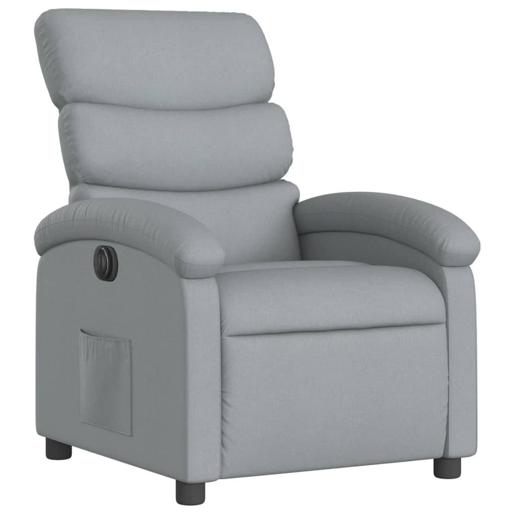 Fauteuil elektrisch verstelbaar stof lichtgrijs is nu te koop bij PeponiXL, paradijselijk wonen!