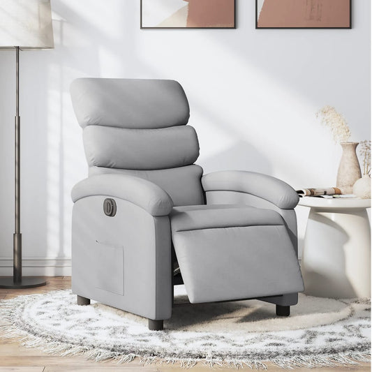 Fauteuil elektrisch verstelbaar stof lichtgrijs is nu te koop bij PeponiXL, paradijselijk wonen!