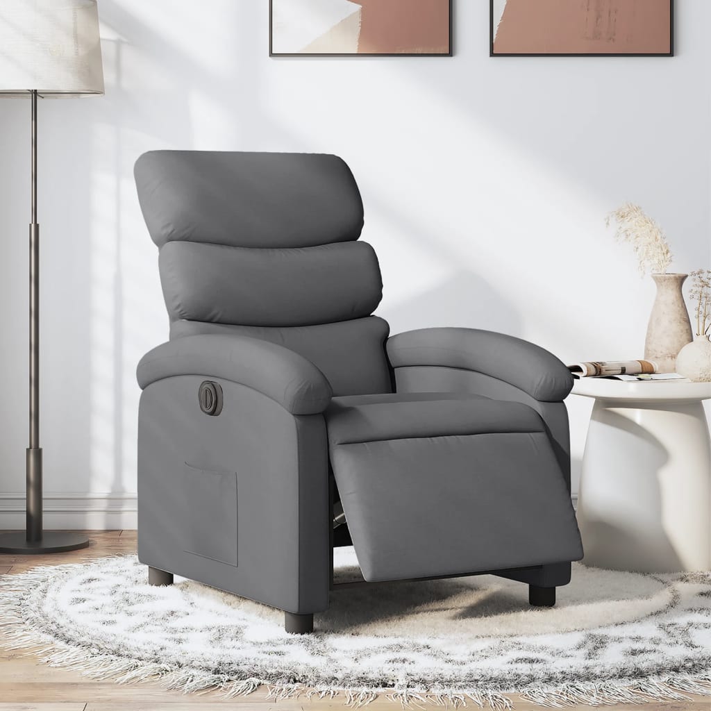 Fauteuil elektrisch verstelbaar stof donkergrijs is nu te koop bij PeponiXL, paradijselijk wonen!