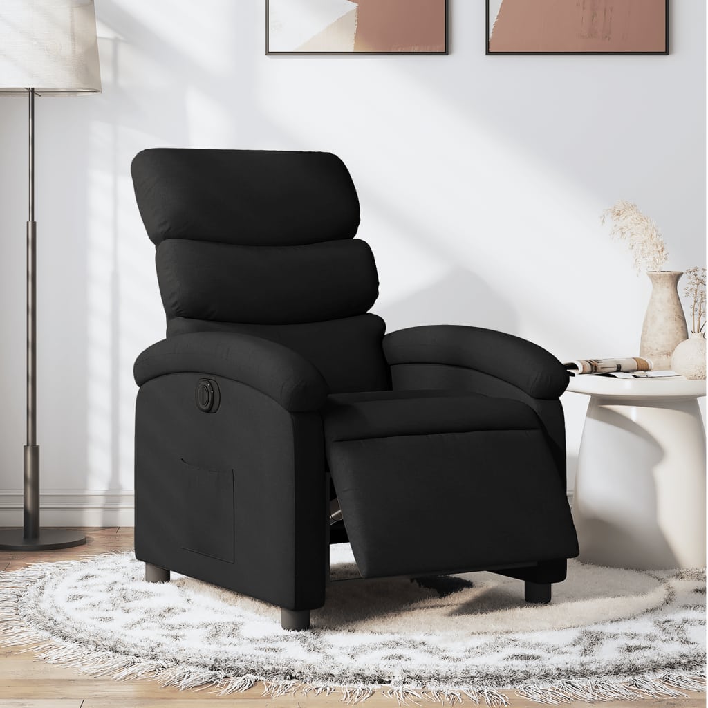 Fauteuil verstelbaar elektrisch stof zwart is nu te koop bij PeponiXL, paradijselijk wonen!