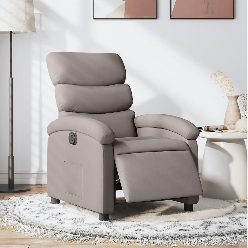 Fauteuil verstelbaar elektrisch stof taupe is nu te koop bij PeponiXL, paradijselijk wonen!