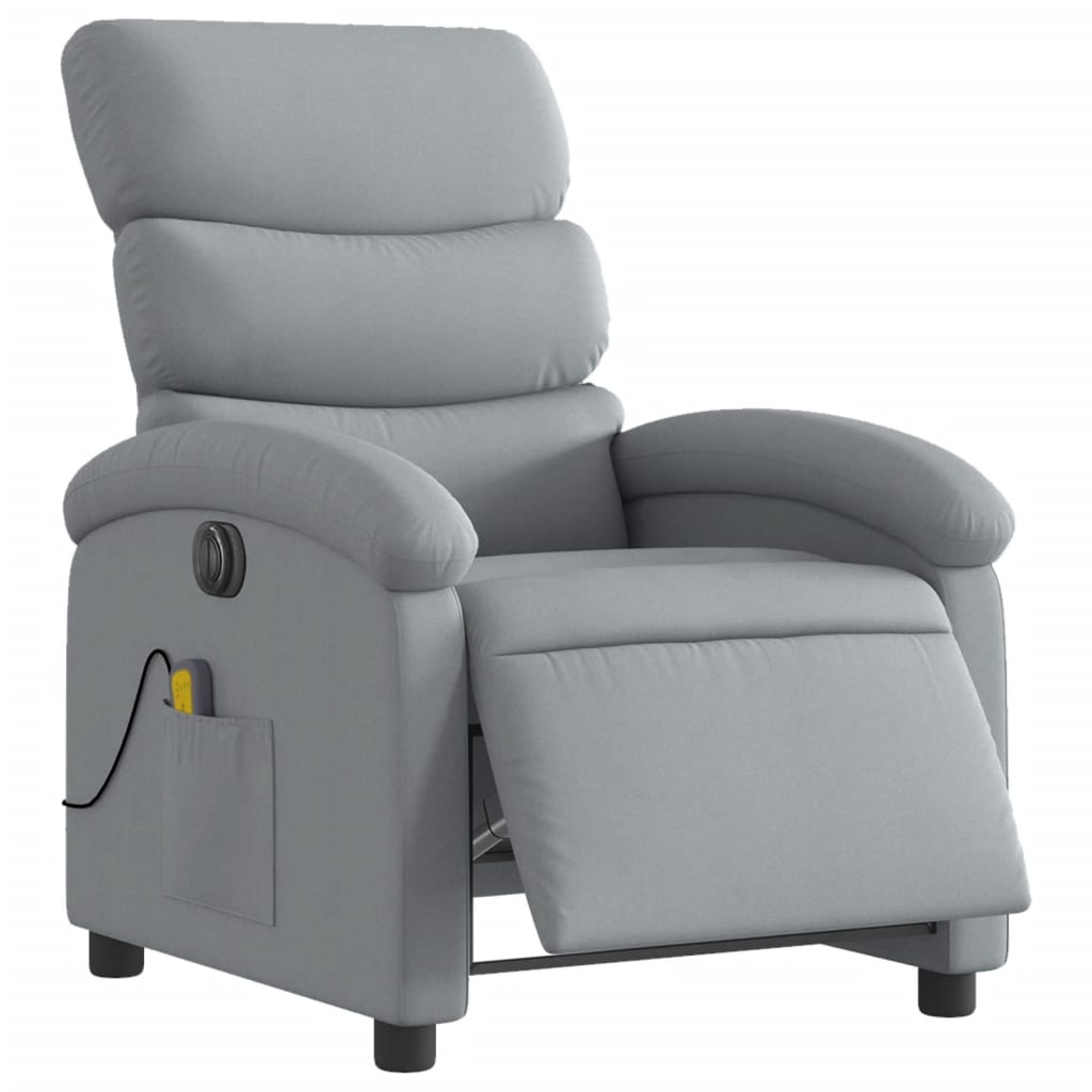 Massagestoel elektrisch verstelbaar stof lichtgrijs is nu te koop bij PeponiXL, paradijselijk wonen!