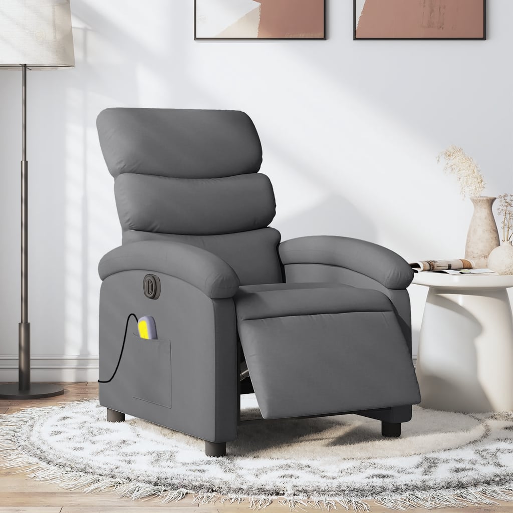 Massagestoel elektrisch verstelbaar stof donkergrijs is nu te koop bij PeponiXL, paradijselijk wonen!