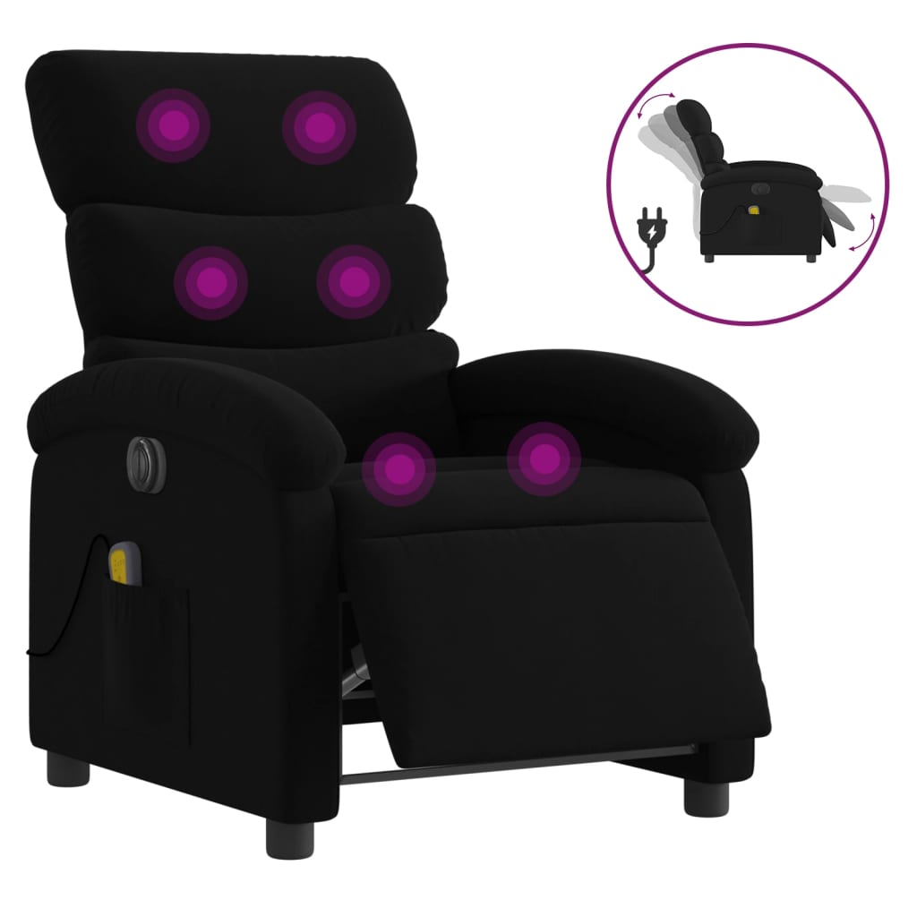 Massagestoel elektrisch verstelbaar stof zwart is nu te koop bij PeponiXL, paradijselijk wonen!