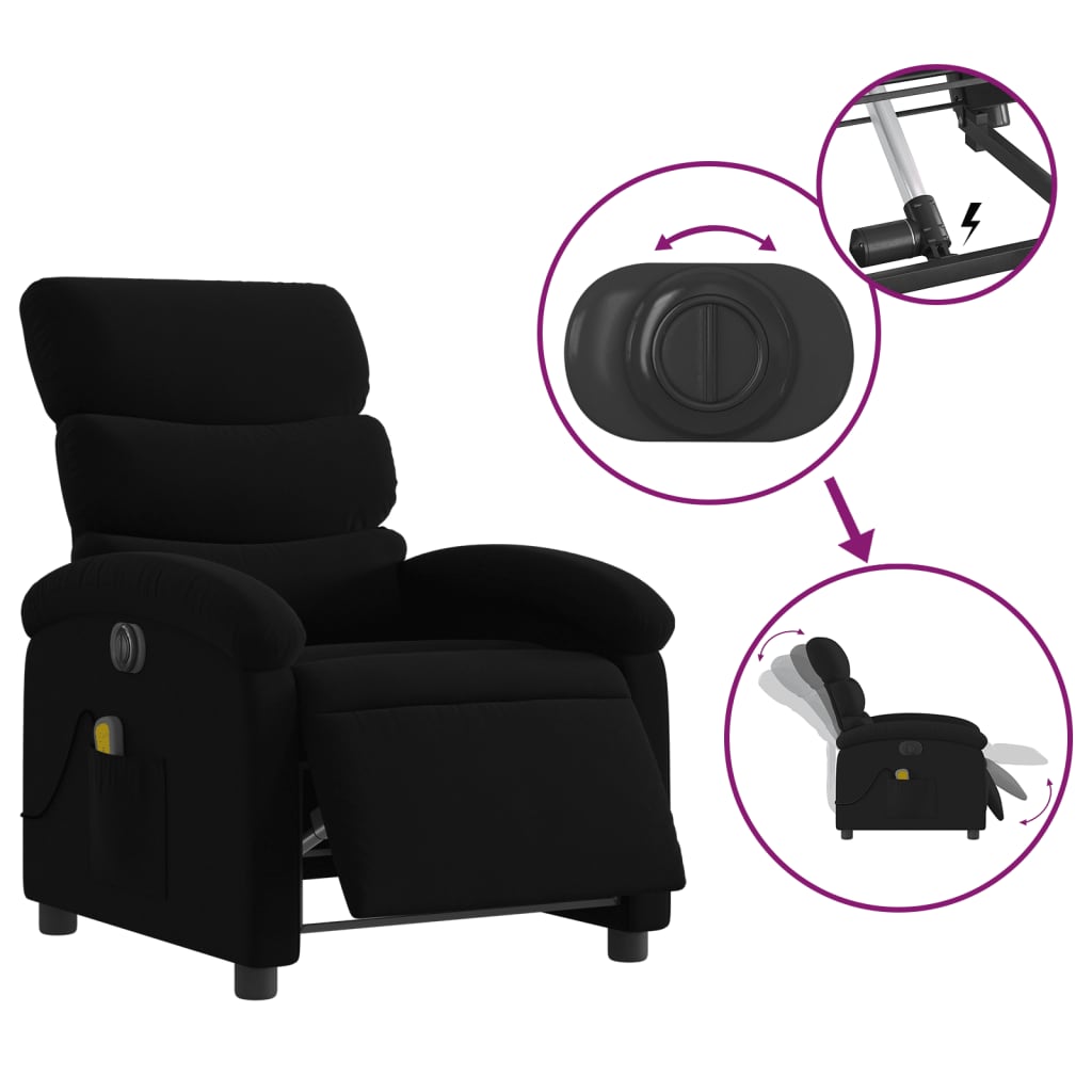 Massagestoel elektrisch verstelbaar stof zwart is nu te koop bij PeponiXL, paradijselijk wonen!
