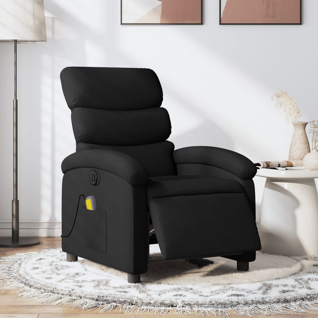 Massagestoel elektrisch verstelbaar stof zwart is nu te koop bij PeponiXL, paradijselijk wonen!