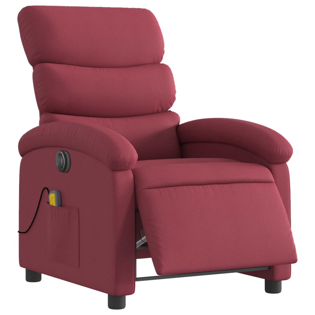 Massagestoel elektrisch verstelbaar stof wijnrood is nu te koop bij PeponiXL, paradijselijk wonen!