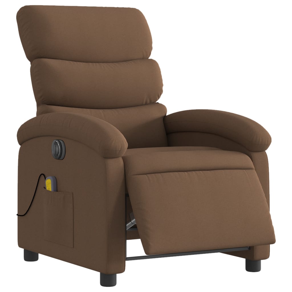 Massagestoel elektrisch verstelbaar stof bruin is nu te koop bij PeponiXL, paradijselijk wonen!