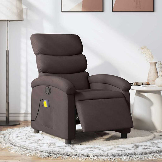 Massagestoel elektrisch verstelbaar stof donkerbruin is nu te koop bij PeponiXL, paradijselijk wonen!