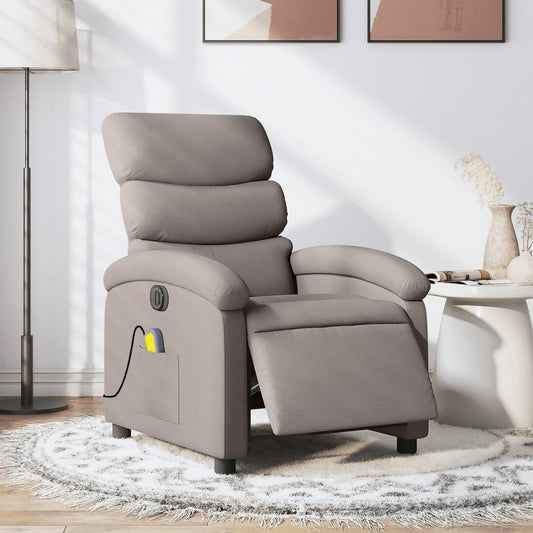 Massagestoel elektrisch verstelbaar stof taupe is nu te koop bij PeponiXL, paradijselijk wonen!