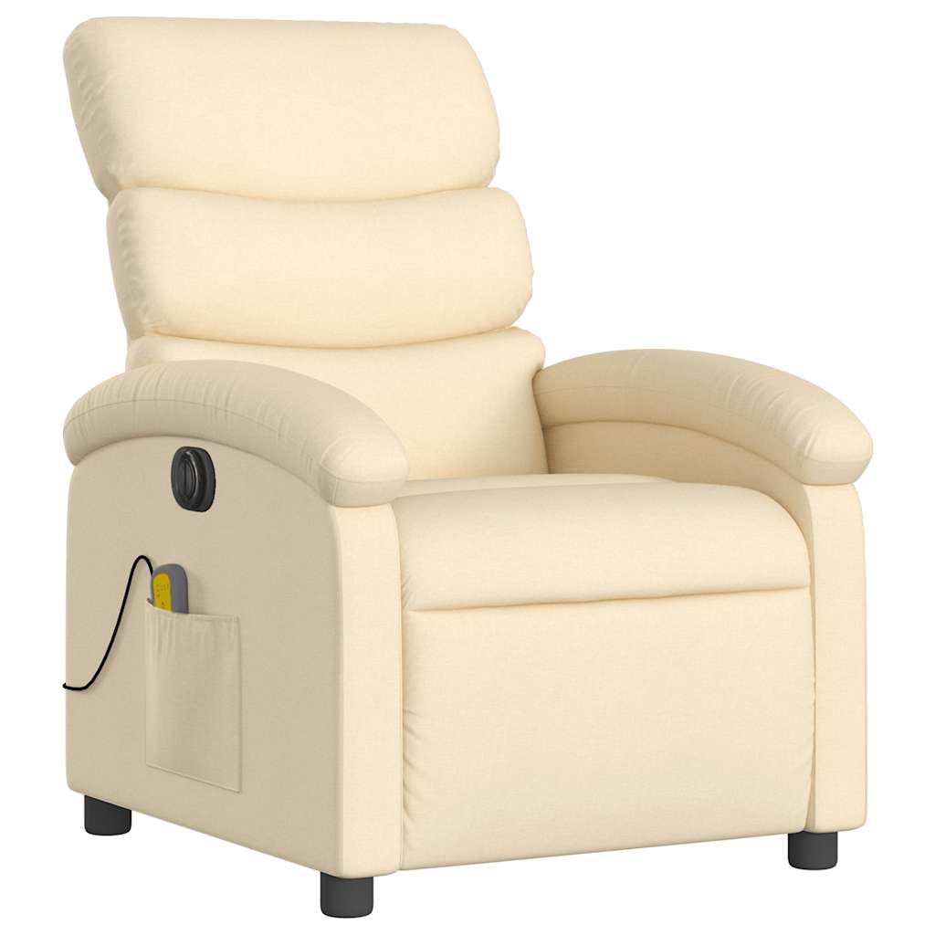 Massagestoel elektrisch verstelbaar stof crèmekleurig is nu te koop bij PeponiXL, paradijselijk wonen!
