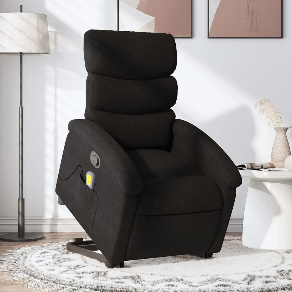 Sta-op-massagestoel verstelbaar stof zwart is nu te koop bij PeponiXL, paradijselijk wonen!