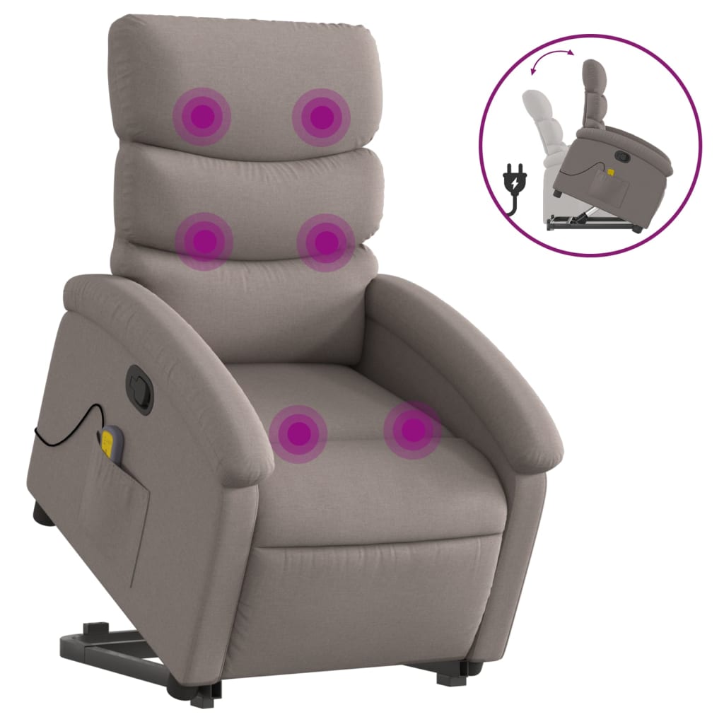 Sta-op-massagestoel verstelbaar stof taupe is nu te koop bij PeponiXL, paradijselijk wonen!