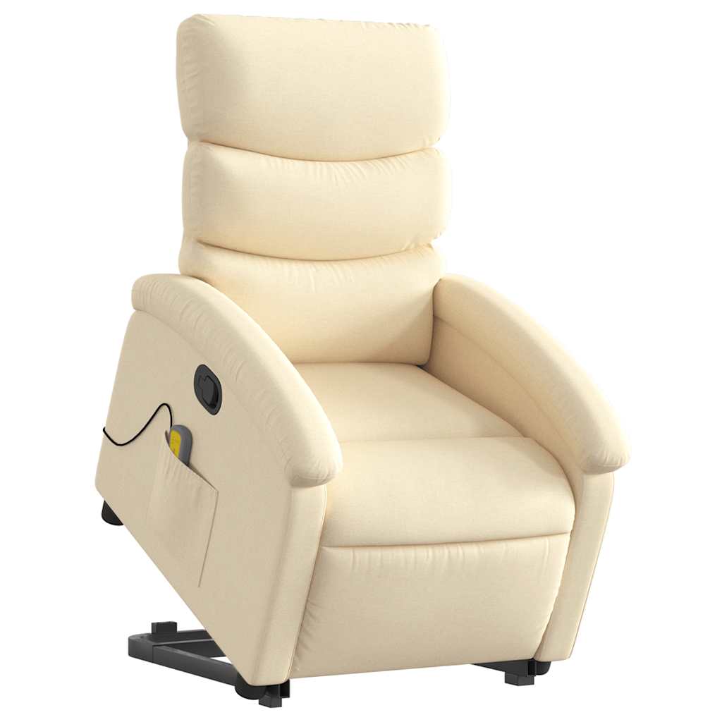 Sta-op-massagestoel verstelbaar stof crèmekleurig is nu te koop bij PeponiXL, paradijselijk wonen!