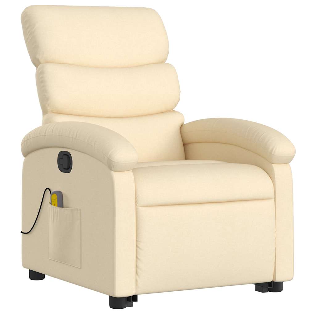 Sta-op-massagestoel verstelbaar stof crèmekleurig is nu te koop bij PeponiXL, paradijselijk wonen!