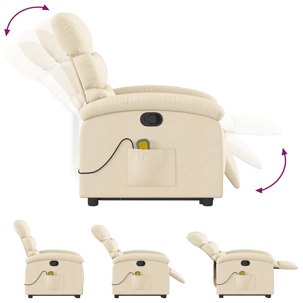 Sta-op-massagestoel verstelbaar stof crèmekleurig is nu te koop bij PeponiXL, paradijselijk wonen!