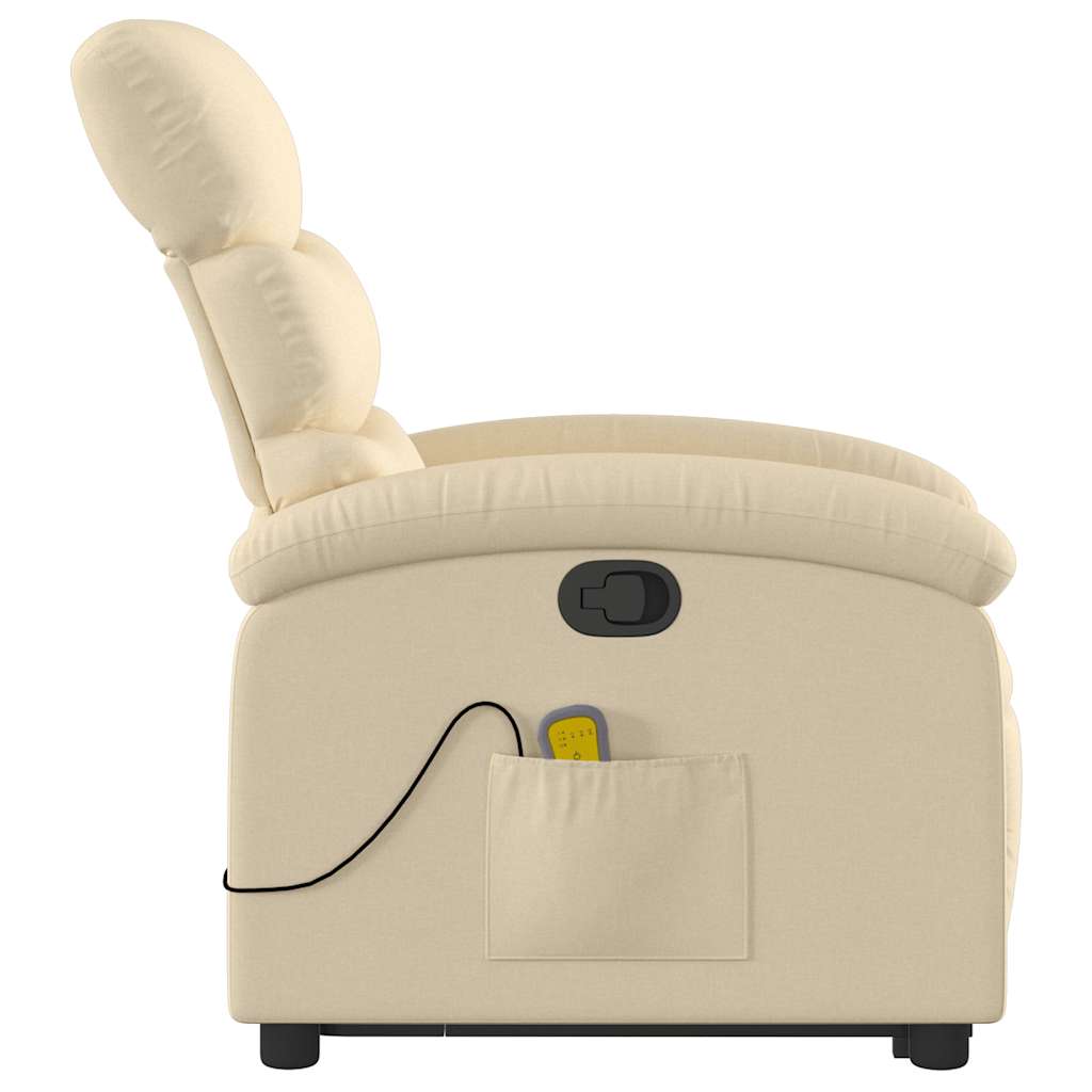 Sta-op-massagestoel verstelbaar stof crèmekleurig is nu te koop bij PeponiXL, paradijselijk wonen!