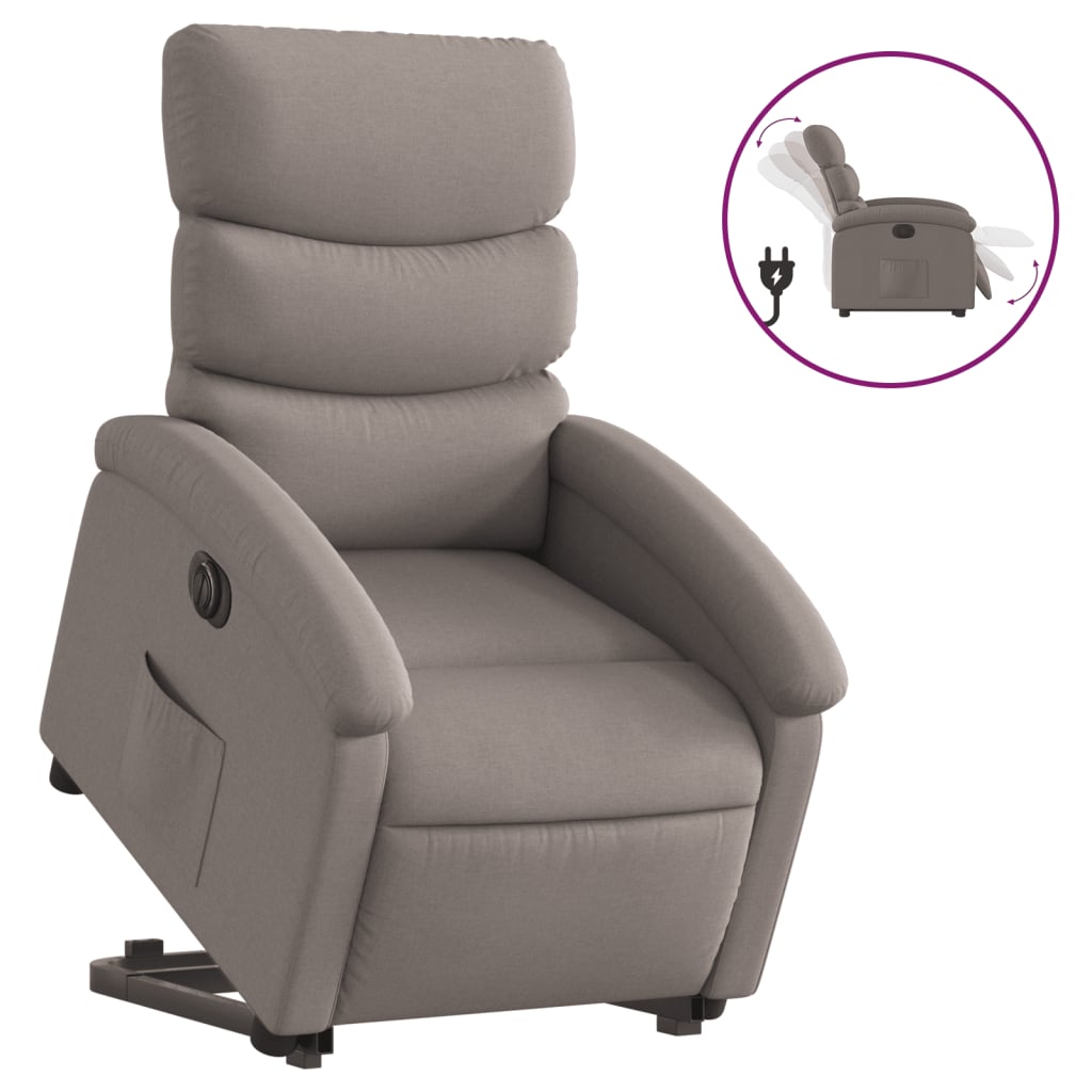 Sta-op-stoel elektrisch verstelbaar stof taupe is nu te koop bij PeponiXL, paradijselijk wonen!