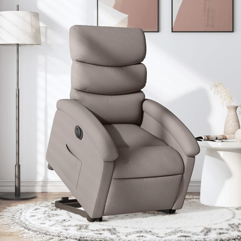 Sta-op-stoel elektrisch verstelbaar stof taupe is nu te koop bij PeponiXL, paradijselijk wonen!