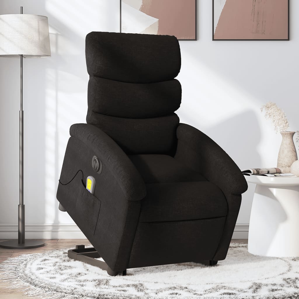 Sta-op-massagestoel elektrisch verstelbaar stof zwart is nu te koop bij PeponiXL, paradijselijk wonen!