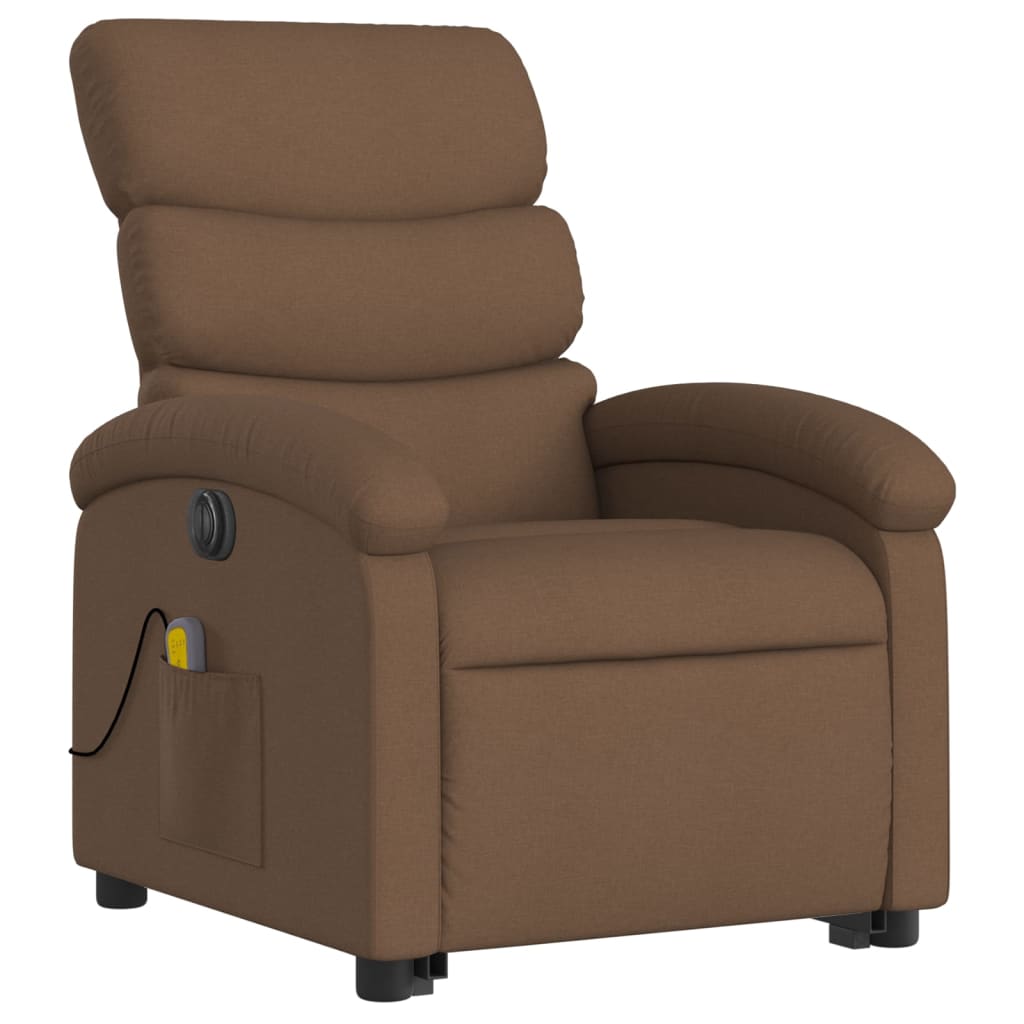 Sta-op-massagestoel elektrisch verstelbaar stof bruin is nu te koop bij PeponiXL, paradijselijk wonen!