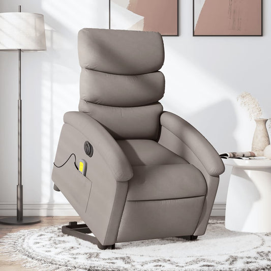 Sta-op-massagestoel elektrisch verstelbaar stof taupe is nu te koop bij PeponiXL, paradijselijk wonen!