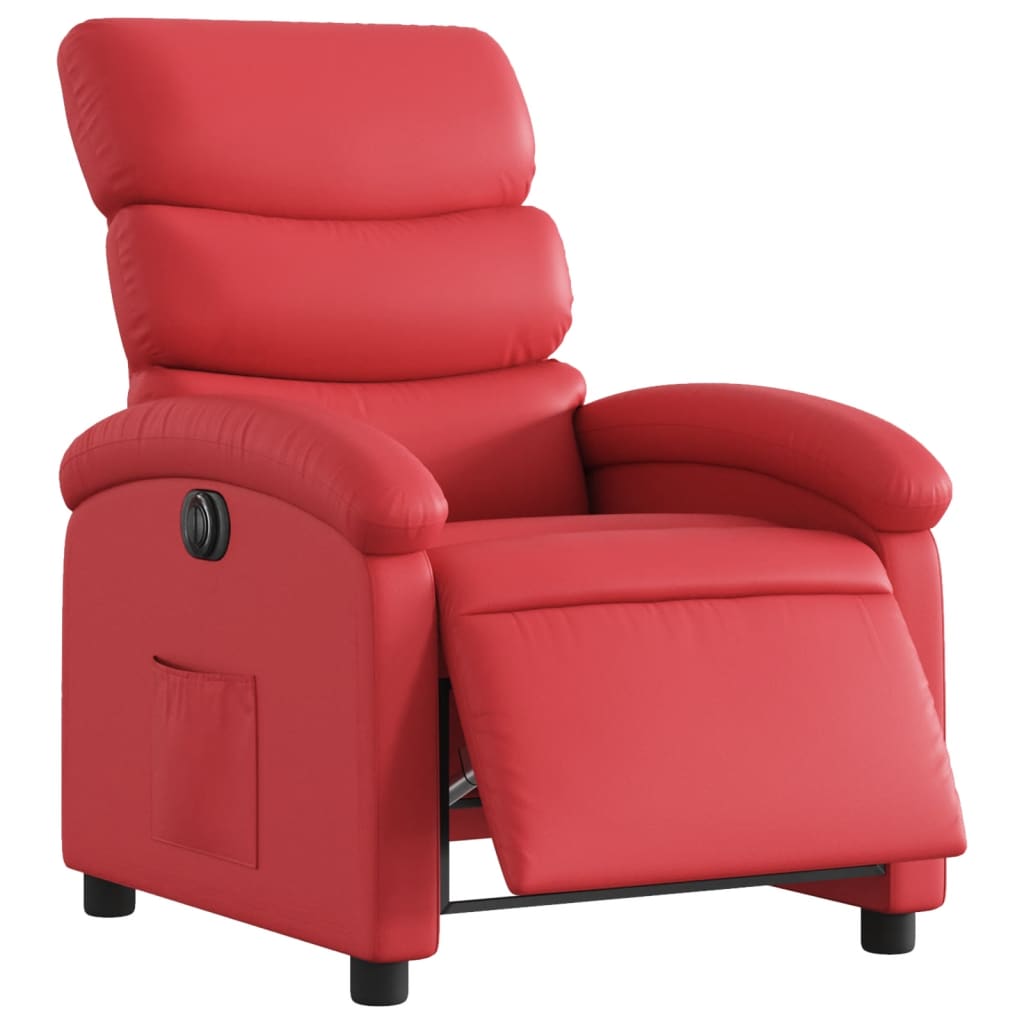 Fauteuil verstelbaar elektrisch kunstleer rood is nu te koop bij PeponiXL, paradijselijk wonen!