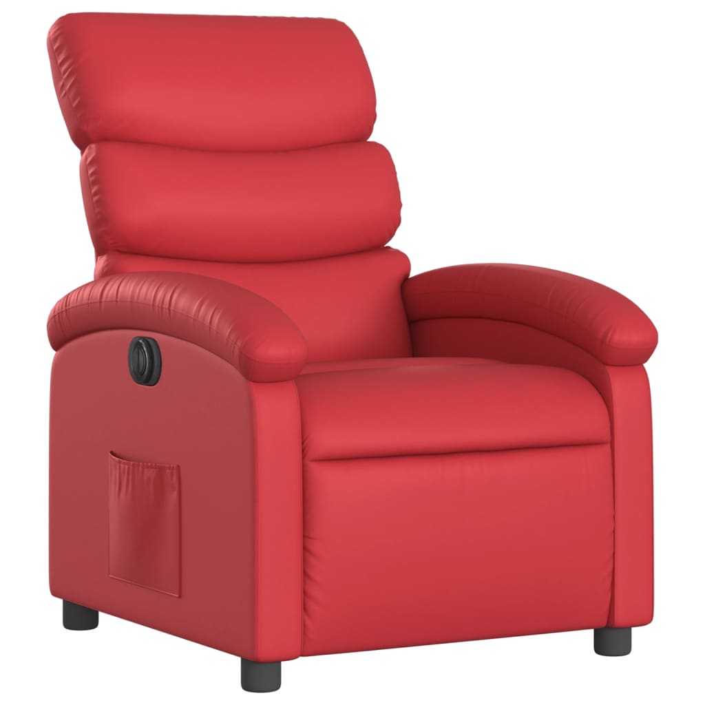 Fauteuil verstelbaar elektrisch kunstleer rood is nu te koop bij PeponiXL, paradijselijk wonen!