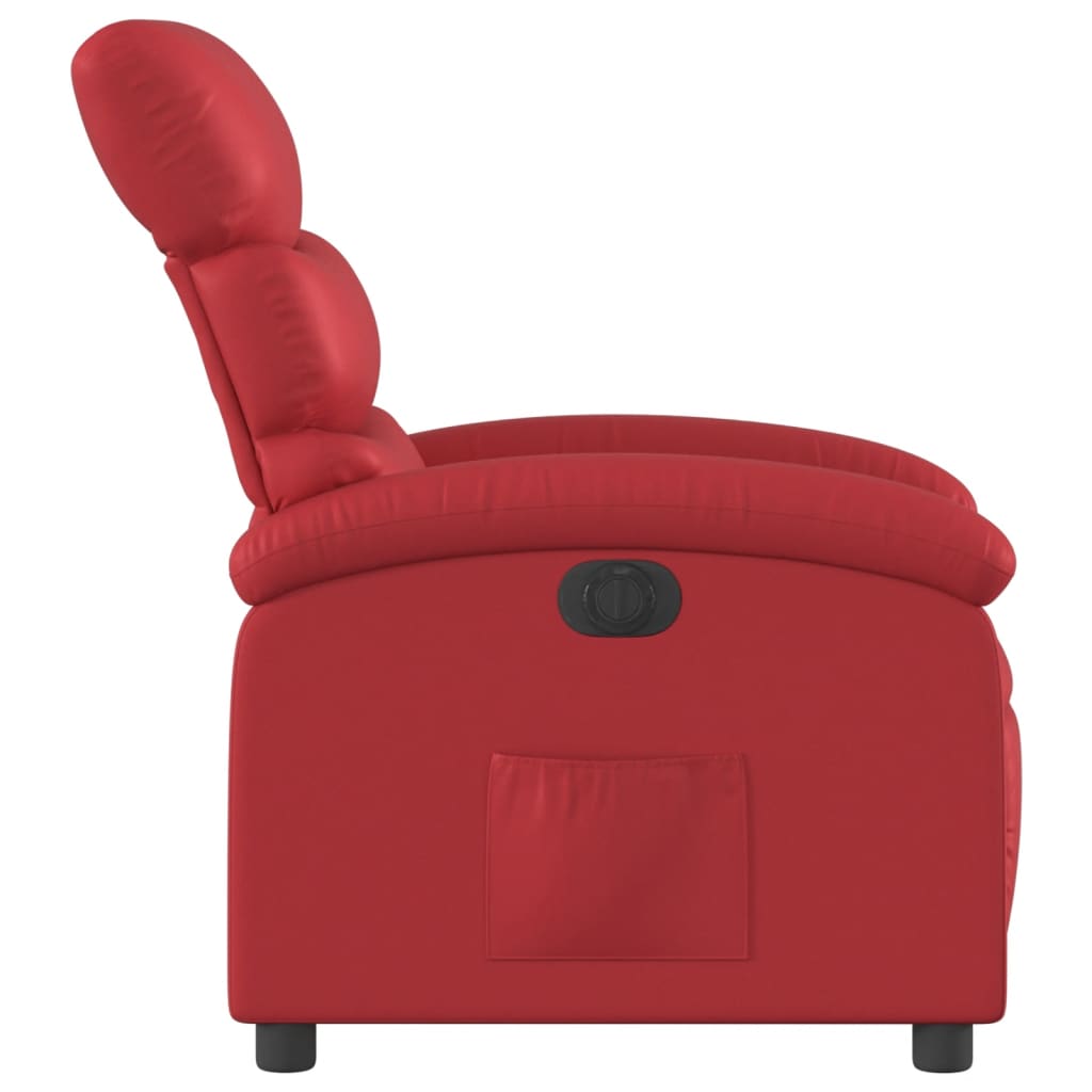 Fauteuil verstelbaar elektrisch kunstleer rood is nu te koop bij PeponiXL, paradijselijk wonen!