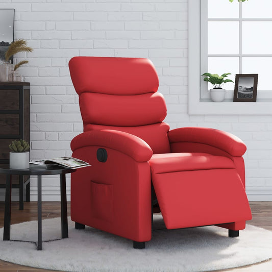 Fauteuil verstelbaar elektrisch kunstleer rood is nu te koop bij PeponiXL, paradijselijk wonen!