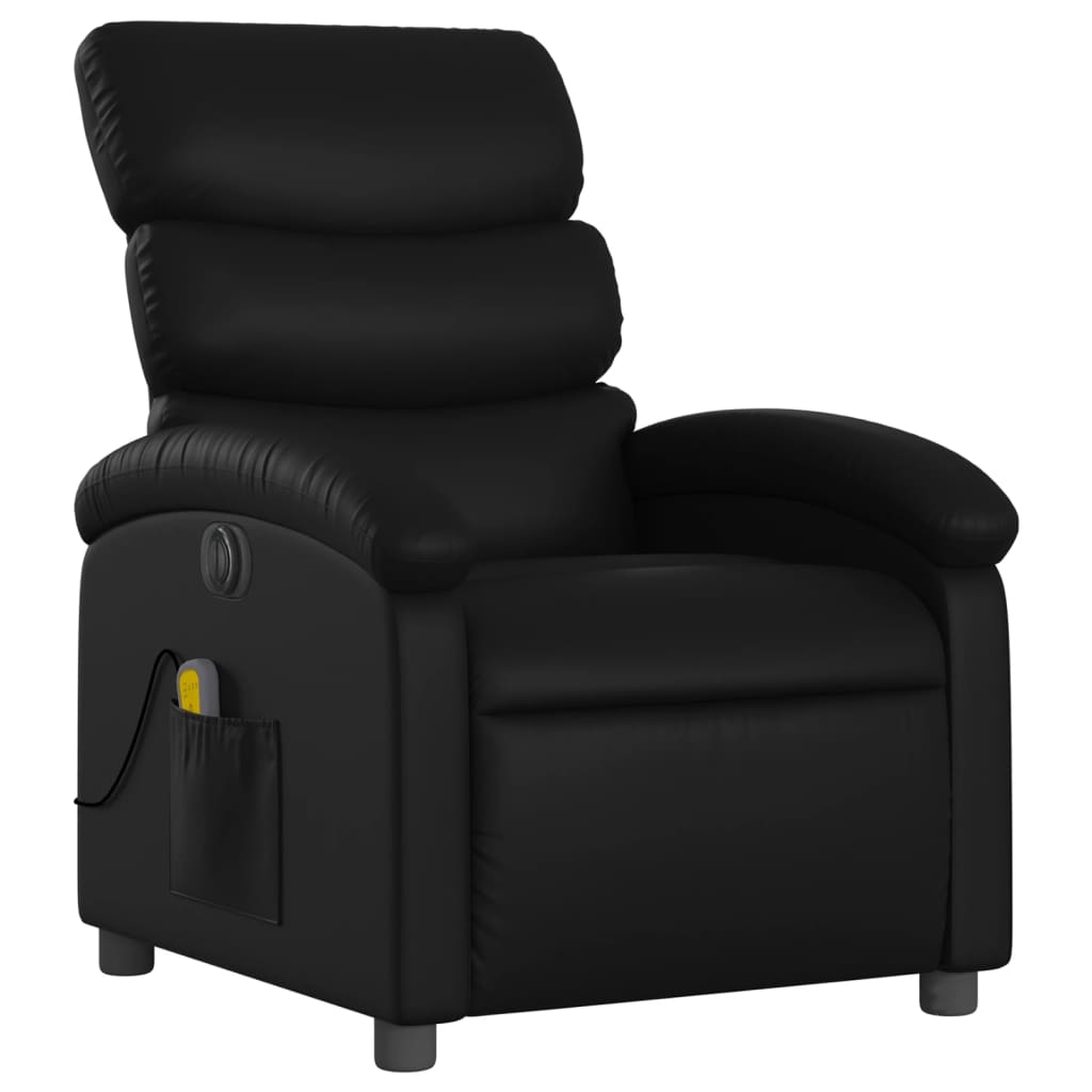 Massagestoel verstelbaar elektrisch kunstleer zwart is nu te koop bij PeponiXL, paradijselijk wonen!