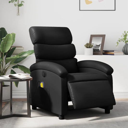 Massagestoel verstelbaar elektrisch kunstleer zwart is nu te koop bij PeponiXL, paradijselijk wonen!