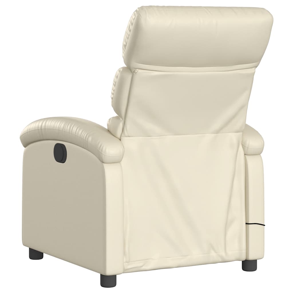 Massagestoel verstelbaar elektrisch kunstleer crèmekleurig is nu te koop bij PeponiXL, paradijselijk wonen!