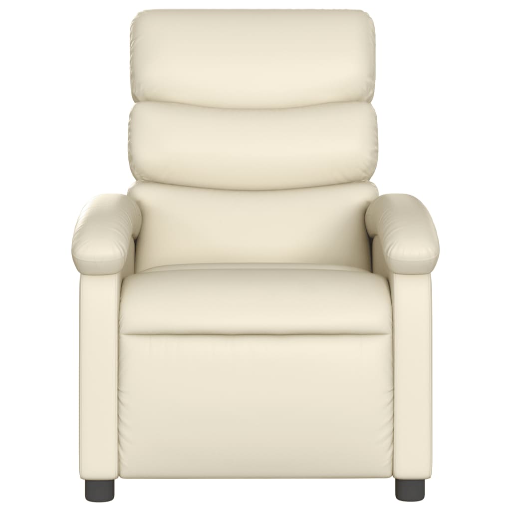Massagestoel verstelbaar elektrisch kunstleer crèmekleurig is nu te koop bij PeponiXL, paradijselijk wonen!