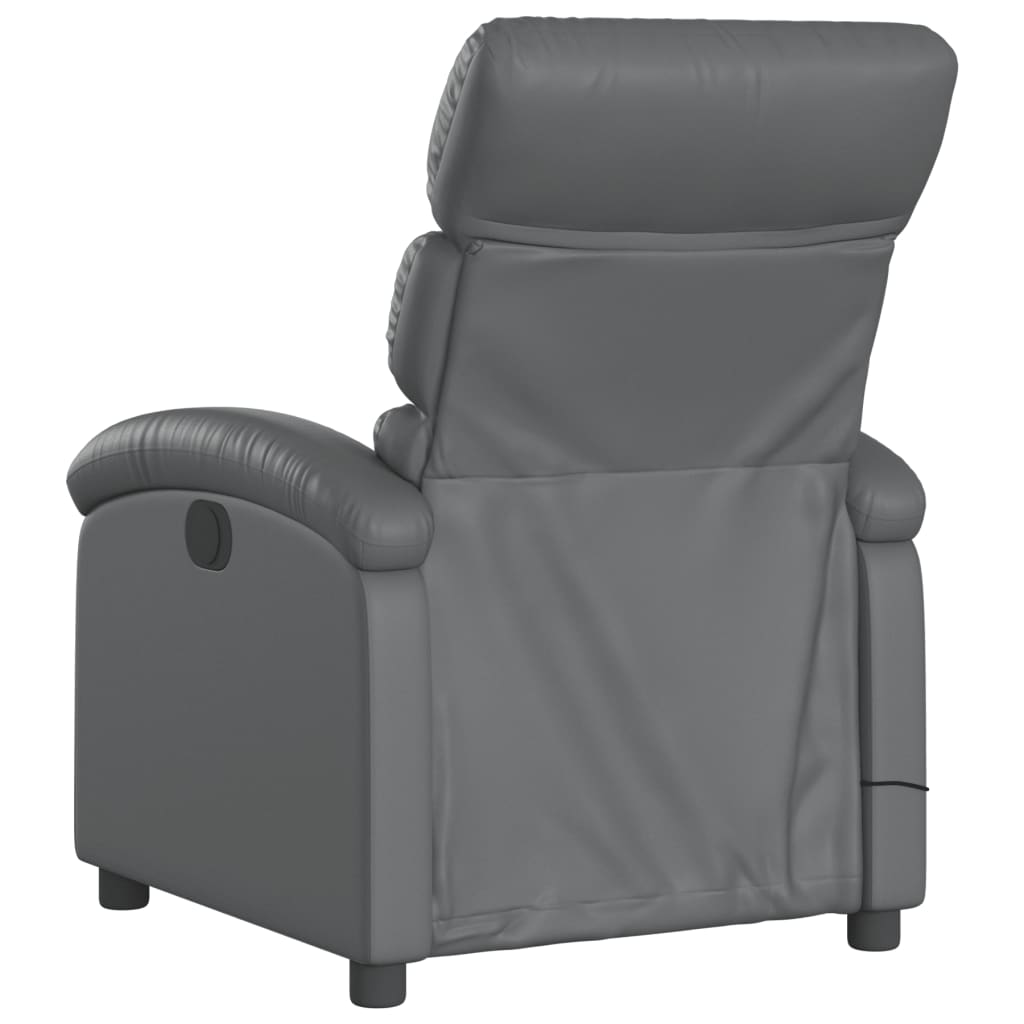 Massagestoel verstelbaar elektrisch kunstleer grijs is nu te koop bij PeponiXL, paradijselijk wonen!
