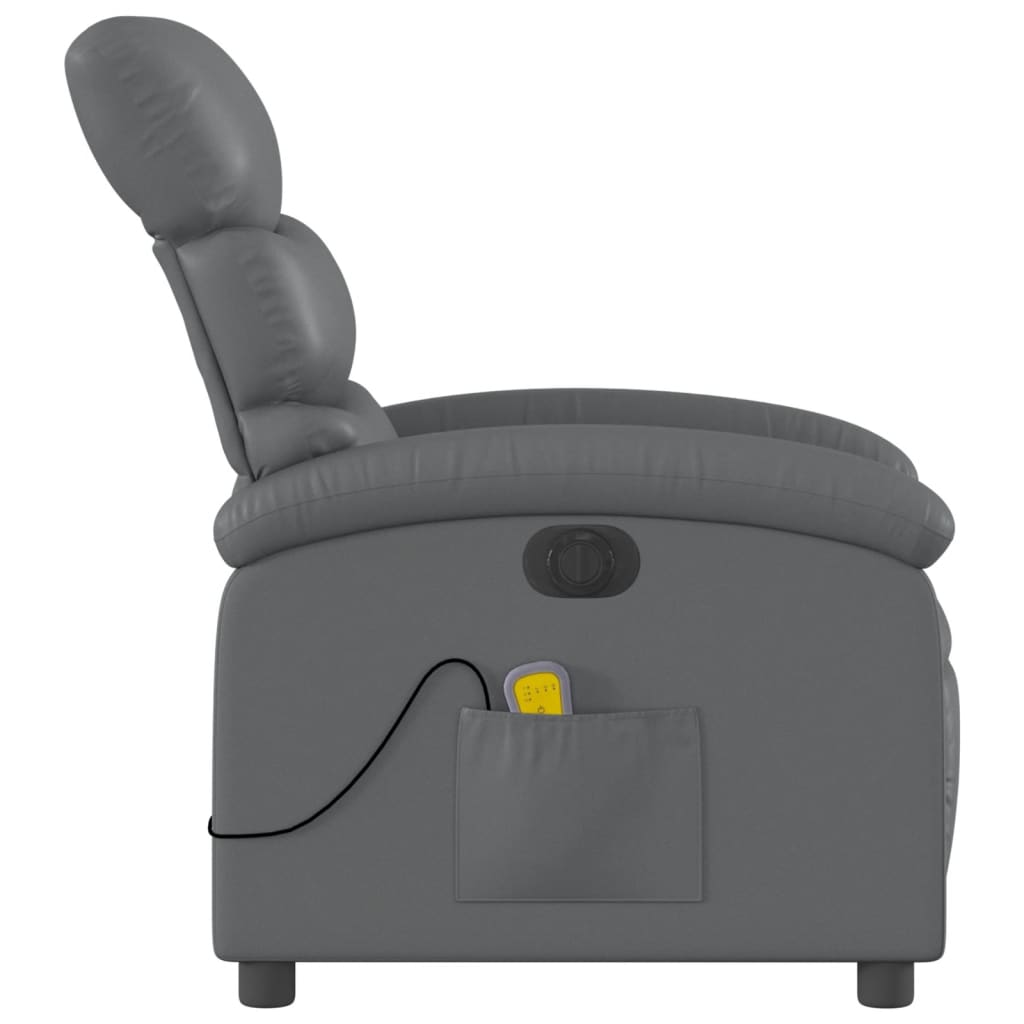 Massagestoel verstelbaar elektrisch kunstleer grijs is nu te koop bij PeponiXL, paradijselijk wonen!