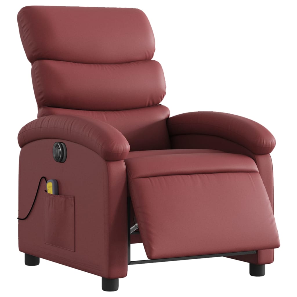 Massagestoel verstelbaar elektrisch kunstleer wijnrood is nu te koop bij PeponiXL, paradijselijk wonen!