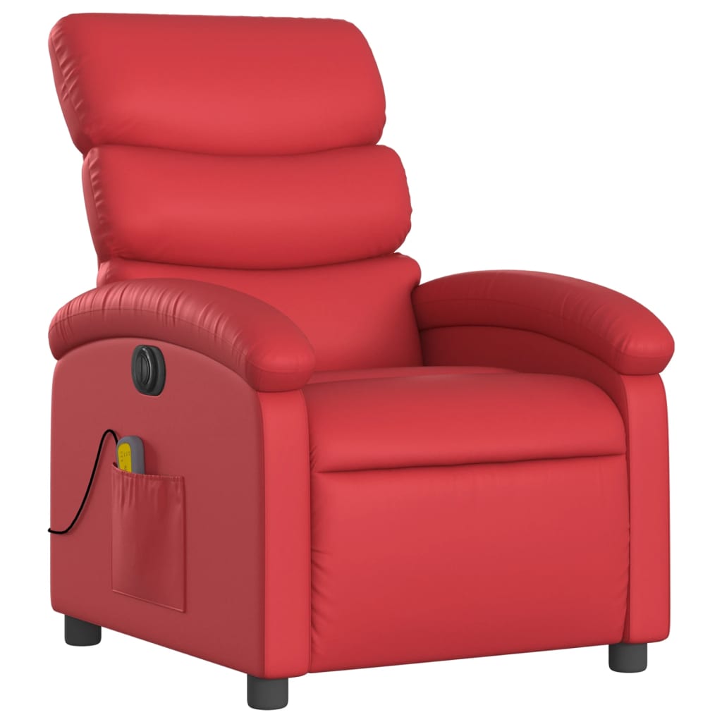 Massagestoel verstelbaar elektrisch kunstleer rood is nu te koop bij PeponiXL, paradijselijk wonen!