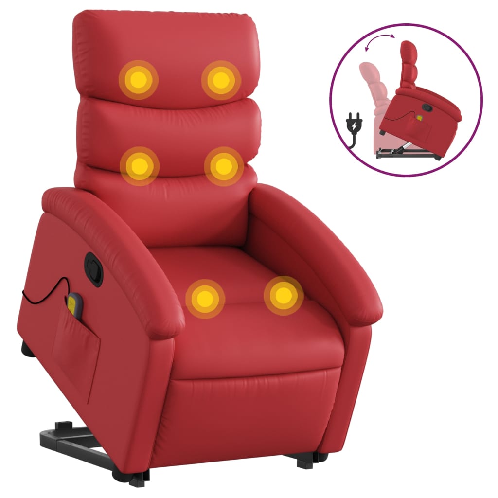 Sta-op-massagestoel verstelbaar kunstleer rood is nu te koop bij PeponiXL, paradijselijk wonen!